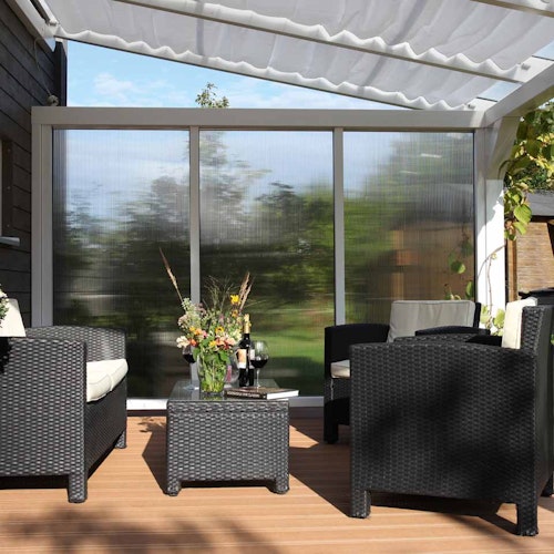 Skan Holz Seitenwände aus Polycarbonat für Terrassendach (freistehend)