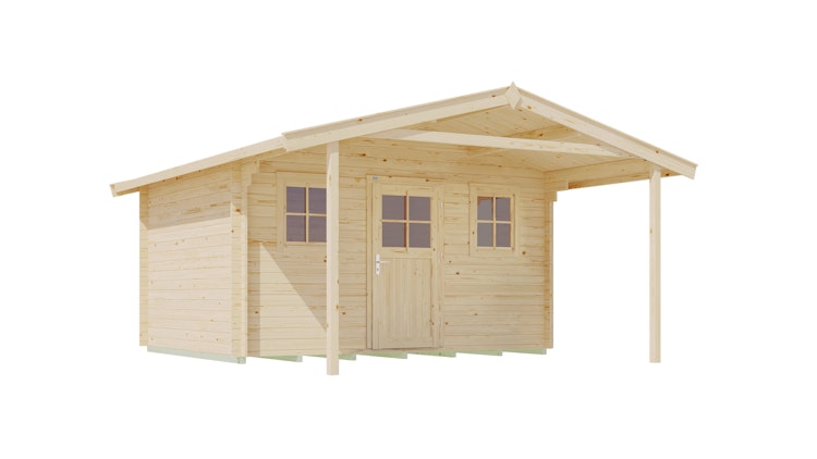 Weka 28 mm Gartenhaus 110 A mit Vordach (200 cm)