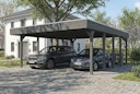 Vorschaubild Skan Holz Friesland - Flachdach Doppelcarport aus Nadelholz Breite 546 cm