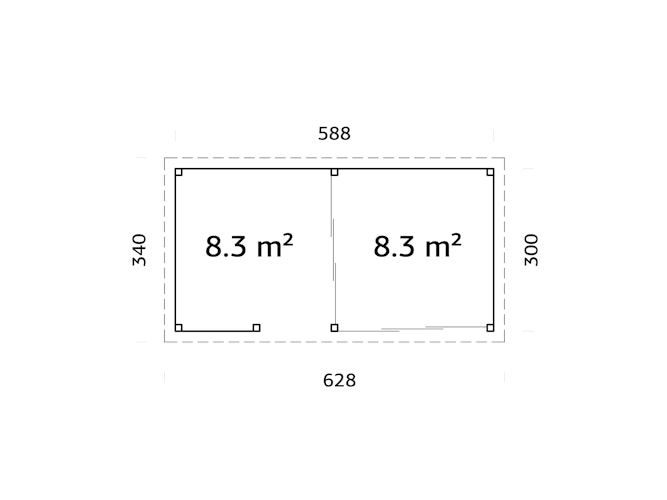 Palmako Gartenhaus Connect Lenna 16,6 m² Set 407 Slide