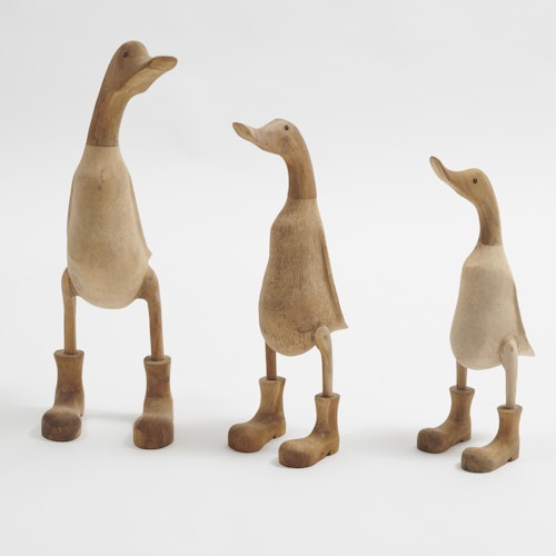 BambusBASIS Deko Ente mit Stiefeln - handgefertigt