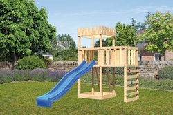 Akubi Kinderspielturm Ritterburg Löwenherz inkl. Wellenrutsche, Anbauplattform und Kletterwand