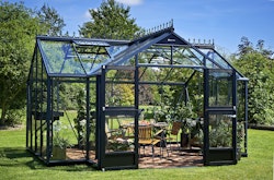 Juliana Gewächshaus Orangerie - 15,1 m²-anthrazitgrau/Schwarz-3 mm Sicherheitsglas