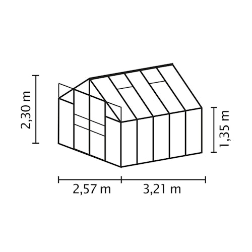 Vitavia Gewächshaus Mars 8300 inkl. 2 Dachfenstern - 8,3 m²