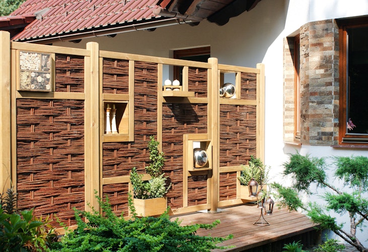 T&J LABO-3D Weidengeflechtzaun 94x180 geschlossen