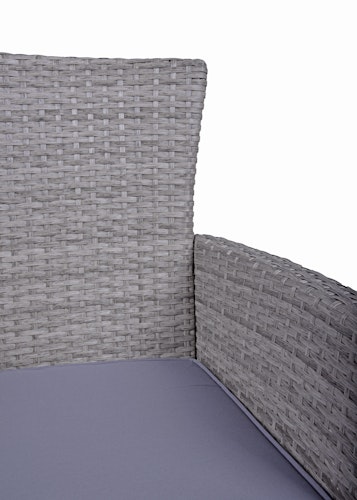 Garden Pleasure Balkon-Set DAKOTA, Tisch 70 x 60 + 2 Sessel, Polyrattan / Akazie / Kissen 100 % Polyester