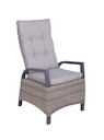 Vorschaubild Garden Pleasure Gartenmöbel Set DIJON / AMELIA, Tisch 200 x 100 + 6 Hochlehner, Aluminium Anthrazit / Polyrattan Champagner / Kissen 100 % Polyester Creme