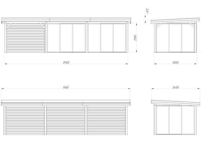 Palmako Carport/Pavillon Connect Lenna 24,9 m² Set 418 Slide