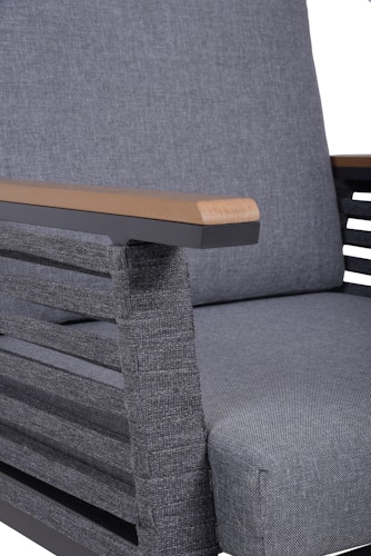 Garden Pleasure Lounge-Set DENIA, Aluminium Anthrazit / Rope / Kissen 100 % Polyester