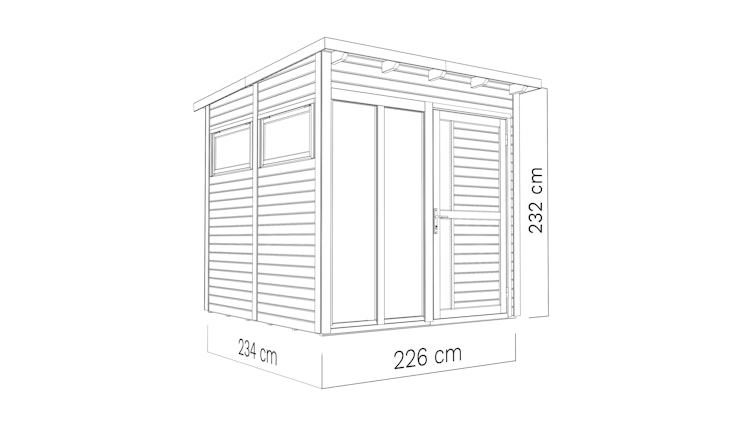Bertilo Gartenhaus Pentus 2 Office - 19 mm