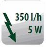 Förderleistung 350 Liter pro Stunde mit 5 Watt Förderleistung 350 Liter pro Stunde mit 5 Watt