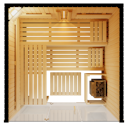 Vorschaubild Abverkaufsmodell Infraworld Sauna Panorama Complete 208 Fichte - 75 mm Multifunktionssauna inkl. 5-teiligem gratis Zubehörset