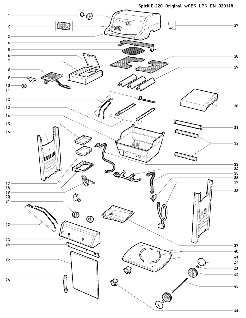 Explosionszeichnung Ersatzteile