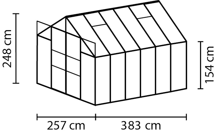 Vitavia Gewächshaus Uranus 9900 inkl. 4 Dachfenstern - 9,9 m²