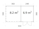 Vorschaubild Palmako Gartenhaus Ella 6,9 + 8,2 m² - 28 mm