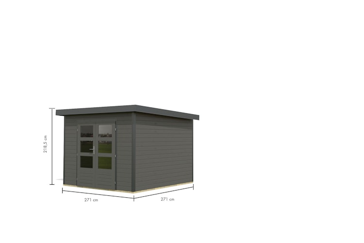 Karibu Metall-Holzgartenhaus Hybridhaus Pluto A/B/C/D - 28 mm/0,5 mm