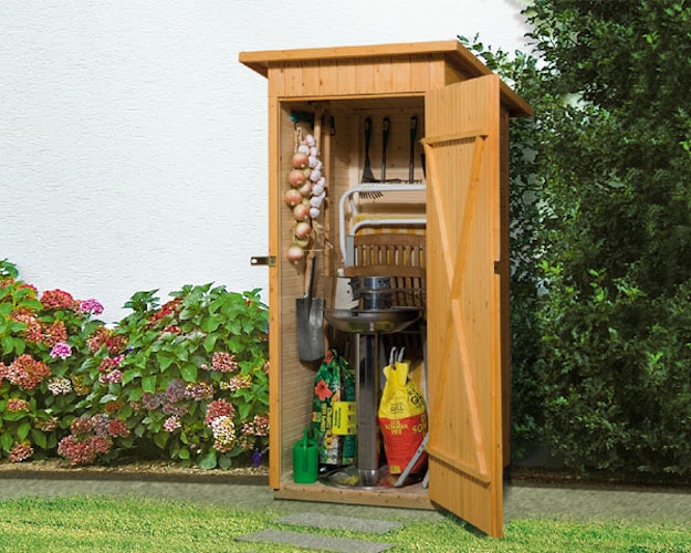 Weka 14 mm Garten- und Terrassenschrank 361 mit Flachdach