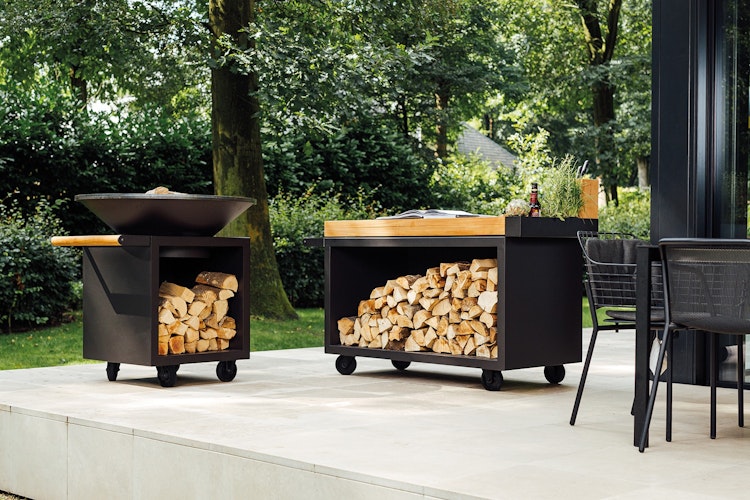 OFYR Mise en Place Table Black 135 PRO Teakholz