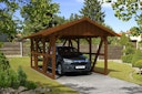 Vorschaubild Skan Holz Schwarzwald - Satteldach Einzelcarport Breite 424 cm