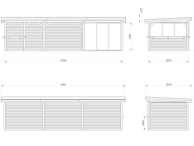 Palmako Carport/Pavillon Connect Lenna 24,9 m² Set 415 Slide