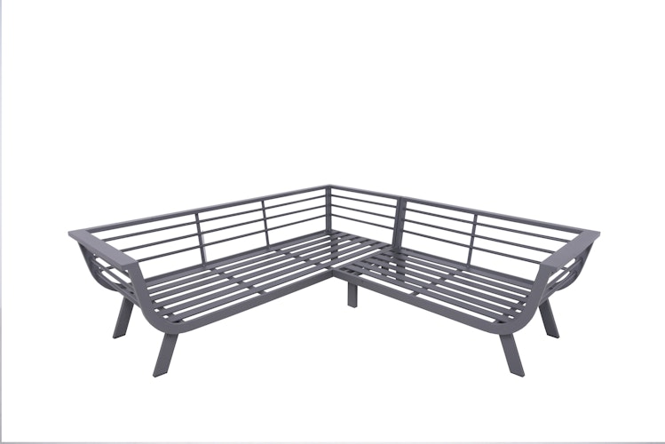 Garden Pleasure Lounge-Gruppe AURELIA, Aluminium Dunkelgrau / 100 % Polyester Grau