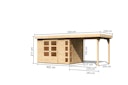 Vorschaubild Karibu Woodfeeling Gartenhaus Kerko 3/4/5/6 mit 240 cm Schleppdach - 19 mm