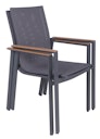 Vorschaubild Garden Pleasure Gartenmöbel Set SILEA 01, Tisch 200 x 100 + 4 Stapelsessel, Aluminium / Nonwood / Kunststoffgewebe