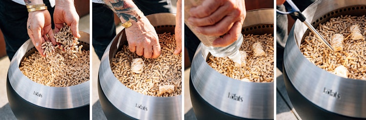 höfats MOON 45 All Black Feuerschale mit hohem Fuß