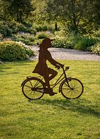 Badeko Deko-Fahrradfahrerin „Annelies“ in Edelrostoptik