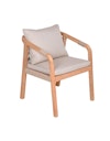 Vorschaubild Garden Pleasure Gartenmöbel Set BOGOTA, Tisch 150 x 85 + 4 Sessel, Akazie / Rope Hellgrau / Kissen 100 % Polyester Hellgrau