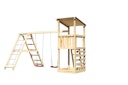 Vorschaubild Akubi Kinderspielturm Anna mit Pultdach inkl. Kletterwand, Doppelschaukel und Klettergerüst