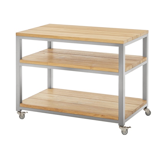 Diamond Garden Beistellwagen PIAZZA, Edelstahl / Recycled Teak