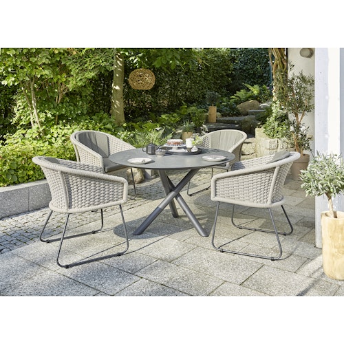 Diamond Garden Stuhl RHODOS, Edelstahl Dunkelgrau / Rope / Sunproof (100 % Polypropylen) - Auslaufartikel