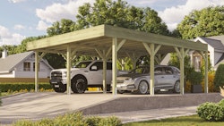 Weka Doppelcarport mit Vorbereitung zur Dachbegrünung 644 x 718 cm - kesseldruckimprägniert