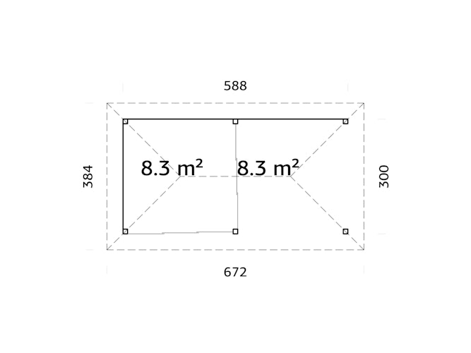 Palmako Pavillon Bianca 16,6 m² Set 205 Slide - 28 mm
