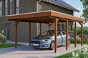 Vorschaubild Skan Holz Friesland - Flachdach Einzelcarport Profil - Breite 397 cm Nadelholz