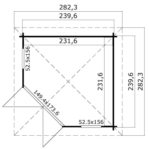 5-Eck Gartenhaus 408 - 40 mm 