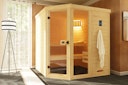 Vorschaubild Weka Massivholz-Elementsauna Laukkala 3 mit Glastür+Fenster - 38 mm mit Eckeinstieg