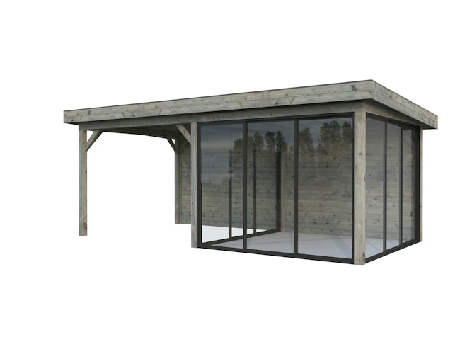 Palmako Gartenhaus Connect Lenna 16,6 m² Set 706 Slide Plus mit Isolierglas-Schiebetüren - 28 mm