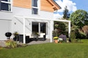 Vorschaubild Skan Holz Aluminium Terrassenüberdachung Monza Breite 434 cm mit Echtglas-Dach