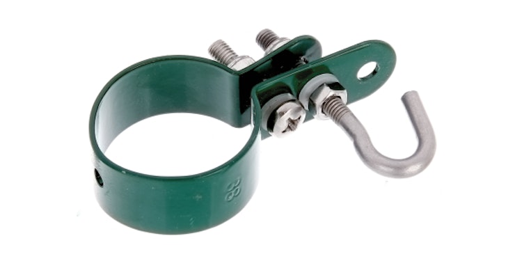 Alberts® Schelle,Befestigung v. Geflechtspannstäben an Pfosten,verzinkt,grün Kst.b.,⌀42mm 655617