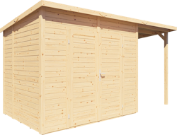 Bertilo Gerätehaus Timmo 4 Plus inkl. Anbaudach - 19 mm