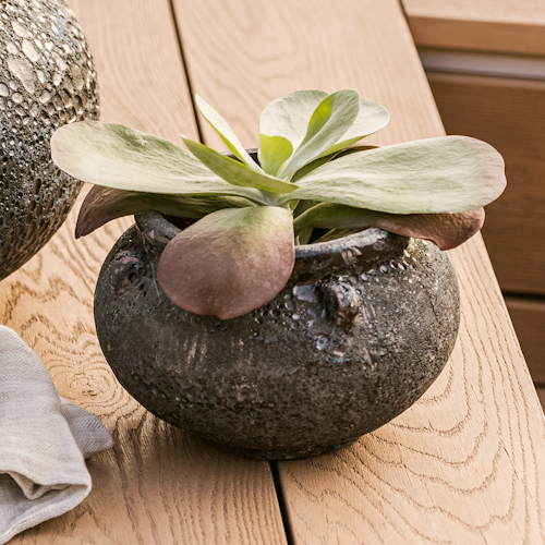 Vosteen Design Blumentopf / Pflanzgefäß Terrakotta schwarz ø 23 cm x H 16 cm