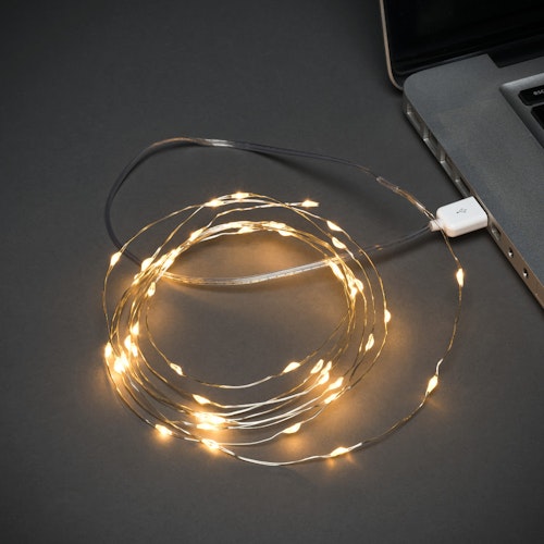 Konstsmide Weihnachtsbeleuchtung  Micro LED Lichterkette silber/bernstein