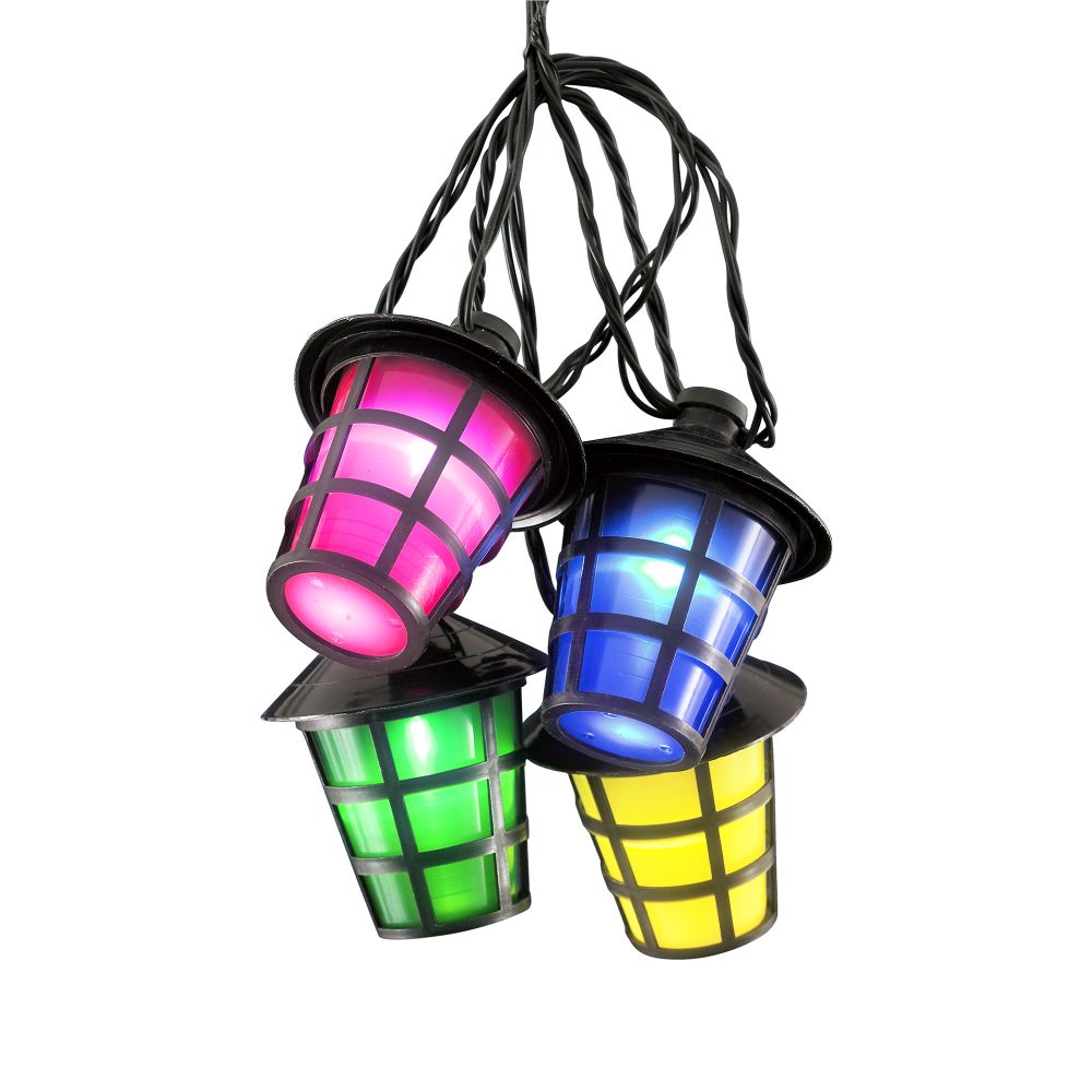 Konstsmide Ganzjahresbeleuchtung LED Lampion Lichterkette 20 bunte Laternen