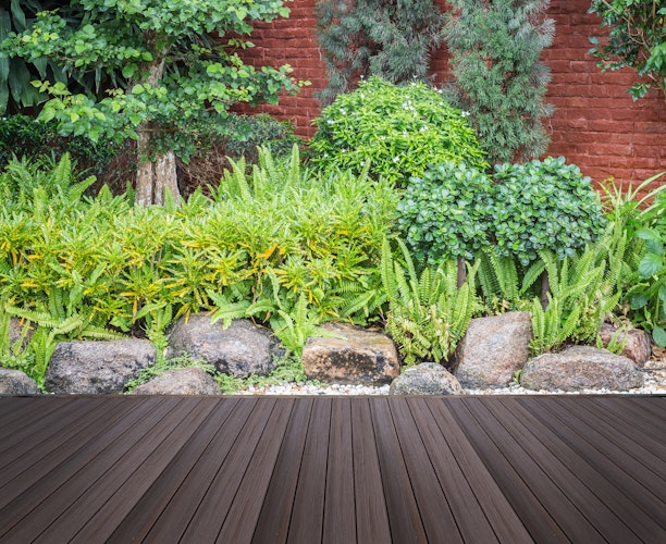 GroJa QUATTRO Massiv Terrassendiele Steingrau + Walnuss beidseitg Feinstruktur 4 Meter