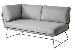 Diamond Garden 2er Loungesofa MILOS links, Edelstahl Dunkelgrau / Rope / Sunproof (100 % Polypropylen)