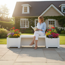 Vorschaubild KHW Gartenbank Berlin inkl. Pflanzkästen