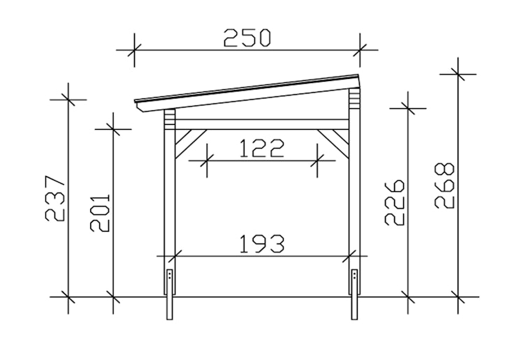 Skan Holz Sanremo aus Leimholz ohne Mittelpfosten Breite 434 cm freistehende Terrassenüberdachung