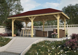Karibu 4-Eck Pavillon Bergen 1 kesseldruckimprägniert